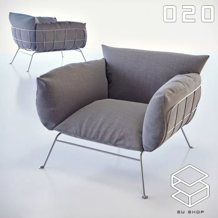 MODERN ARMCHAIR - SKETCHUP 3D MODEL - VRAY OR ENSCAPE - ID00672