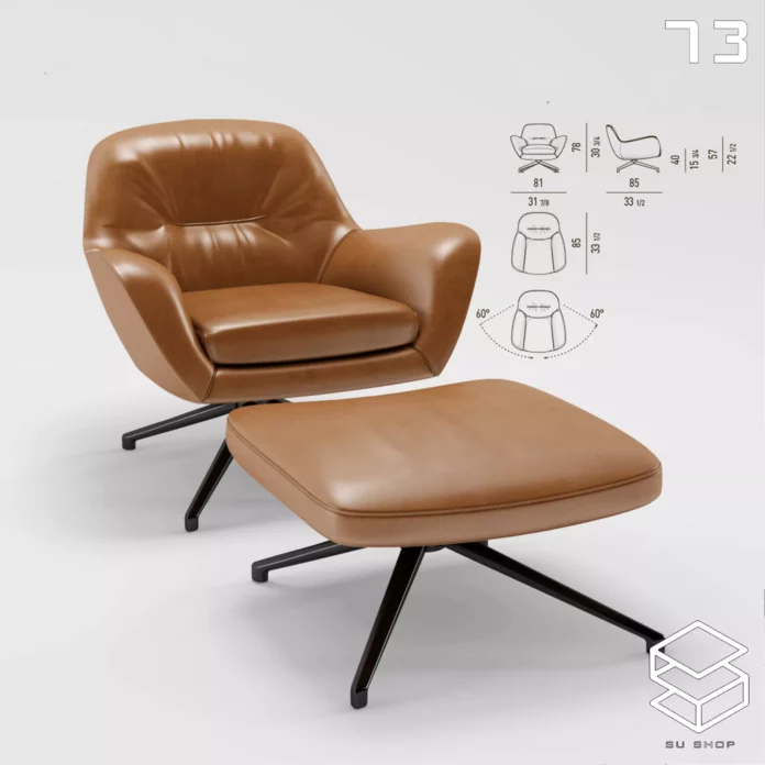 MODERN ARMCHAIR - SKETCHUP 3D MODEL - VRAY OR ENSCAPE - ID00736