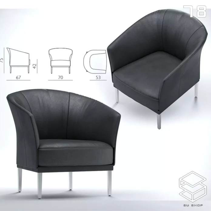 MODERN ARMCHAIR - SKETCHUP 3D MODEL - VRAY OR ENSCAPE - ID00741