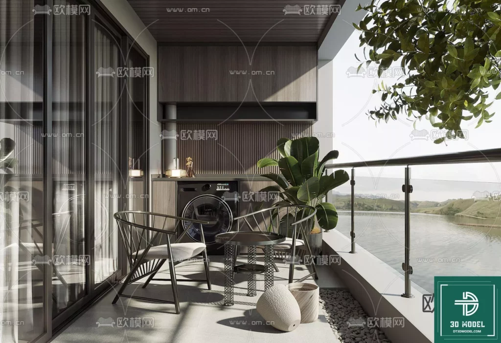 MODERN BALCONY – SKETCHUP 3D MODEL – VRAY OR ENSCAPE – ID00873 ...