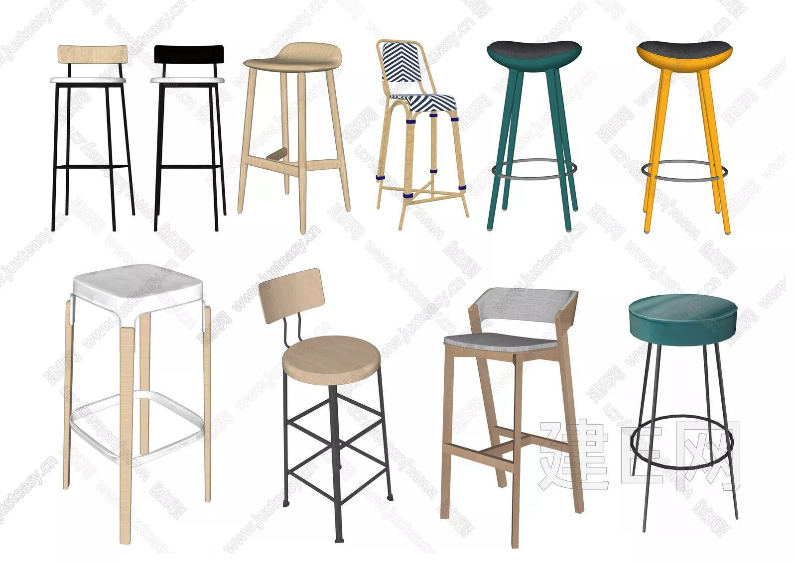 MODERN BAR CHAIR - SKETCHUP 3D MODEL - ENSCAPE - 109789435