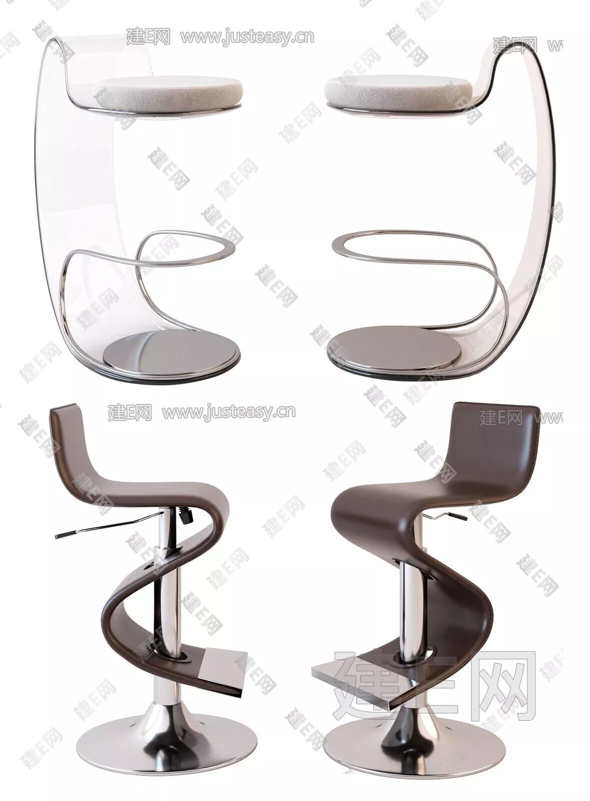 MODERN BAR CHAIR - SKETCHUP 3D MODEL - ENSCAPE - 110446479