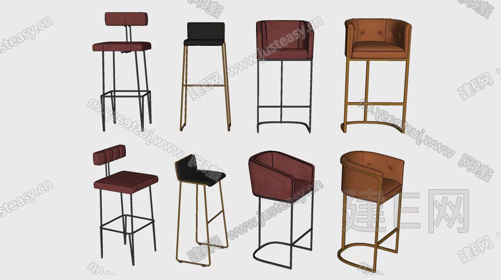 MODERN BAR CHAIR - SKETCHUP 3D MODEL - ENSCAPE - 113066349