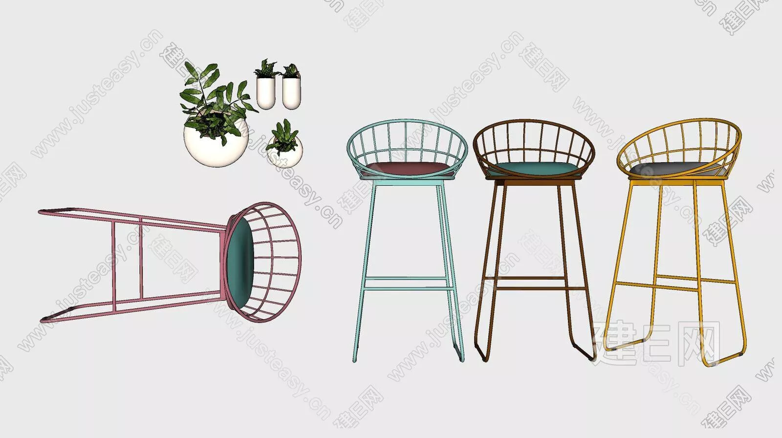 MODERN BAR CHAIR - SKETCHUP 3D MODEL - ENSCAPE - 113066442