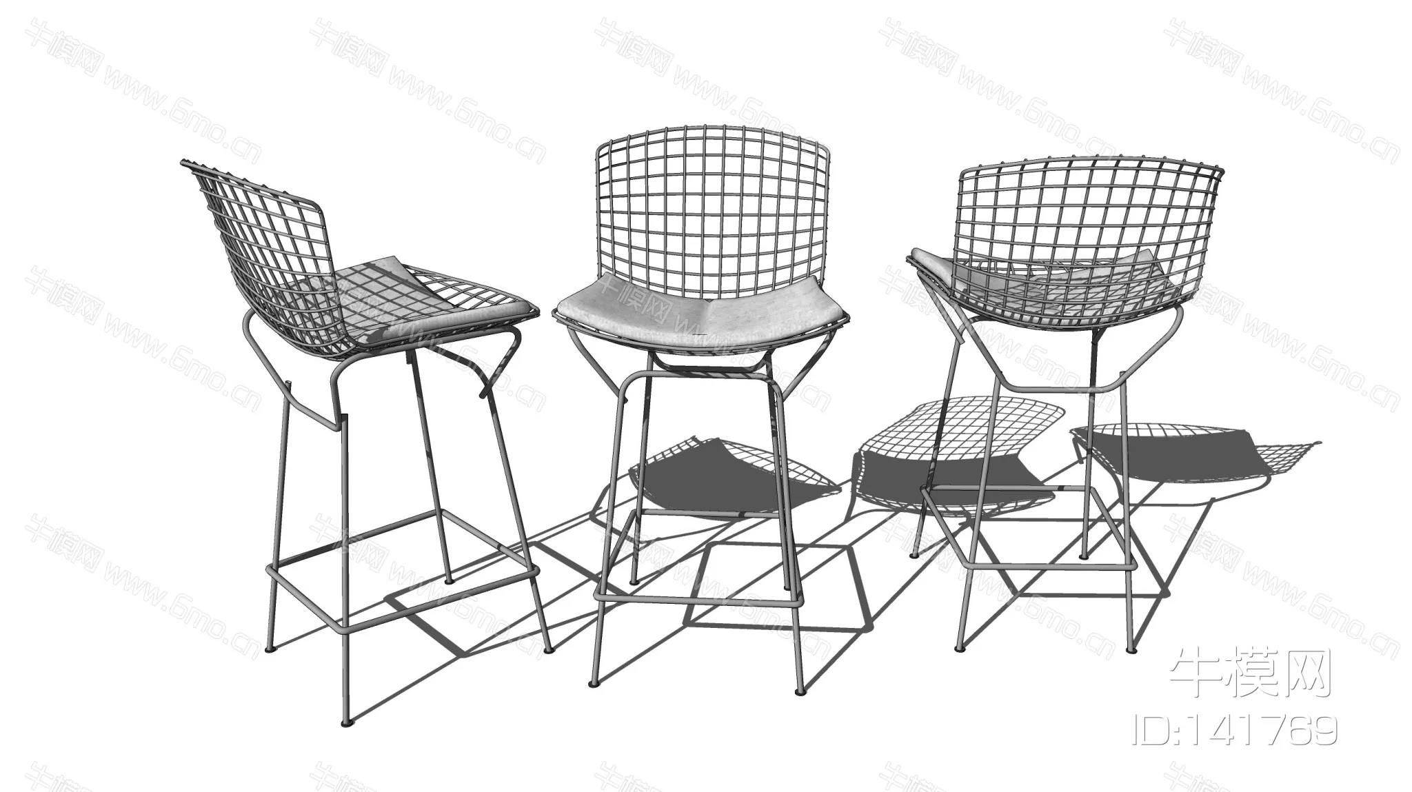 MODERN BAR CHAIR - SKETCHUP 3D MODEL - ENSCAPE - 141769