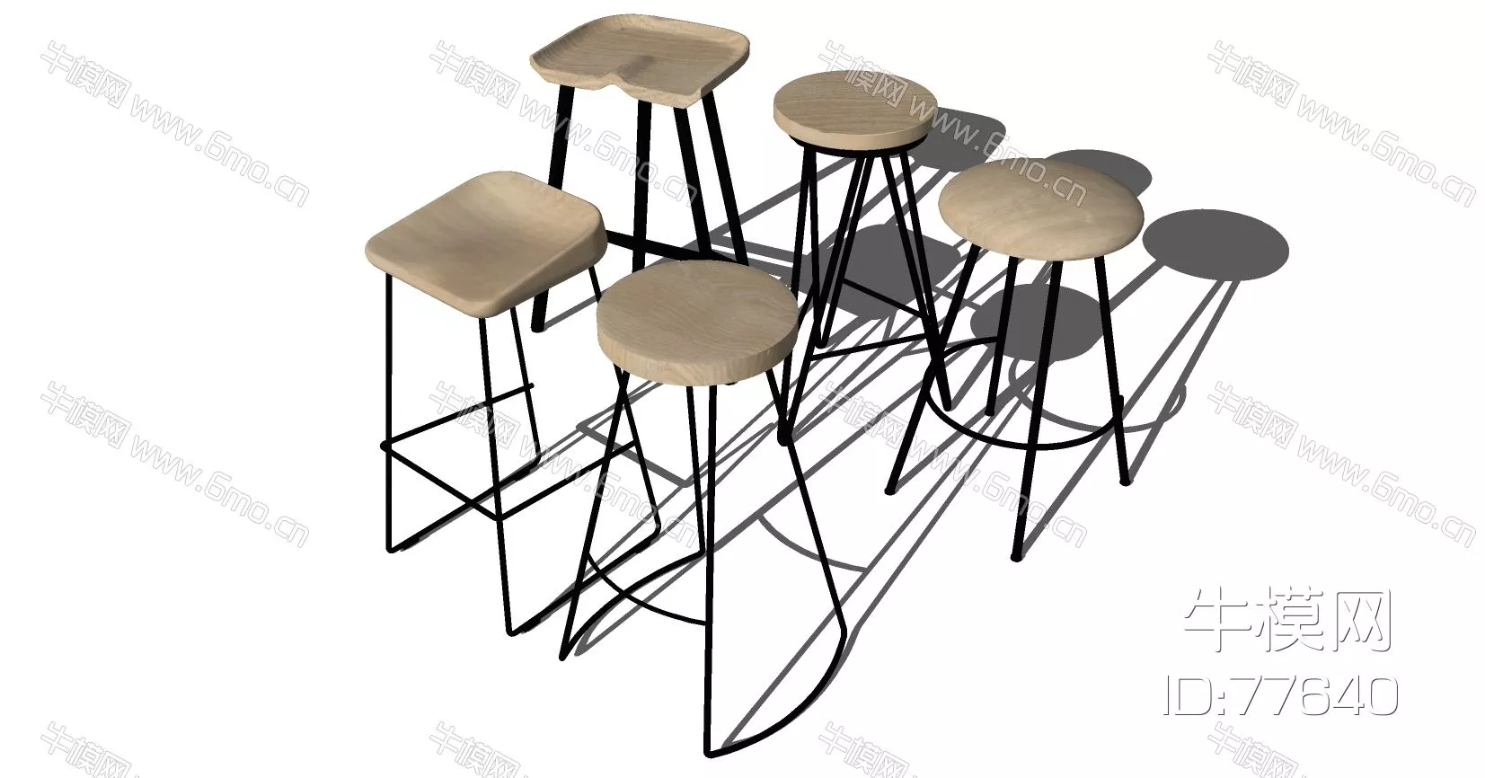 MODERN BAR CHAIR - SKETCHUP 3D MODEL - ENSCAPE - 77640