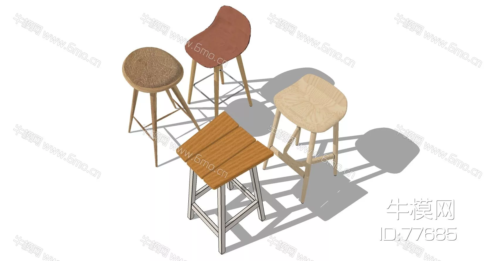 MODERN BAR CHAIR - SKETCHUP 3D MODEL - ENSCAPE - 77685