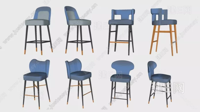 MODERN BAR CHAIR - SKETCHUP 3D MODEL - ENSCAPE - ID00887