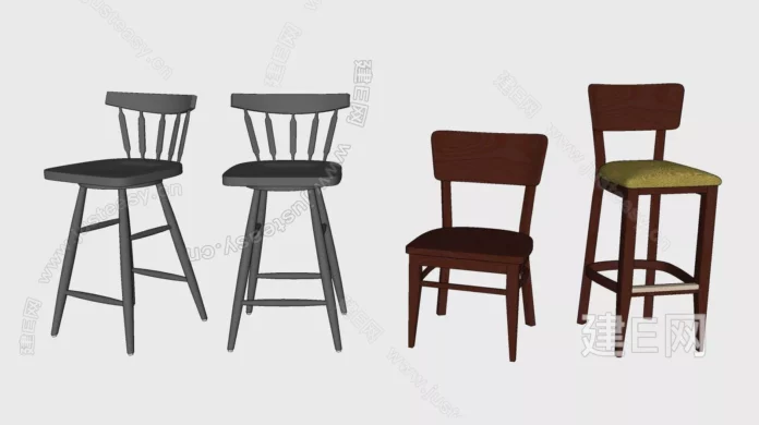 MODERN BAR CHAIR - SKETCHUP 3D MODEL - ENSCAPE - ID00888