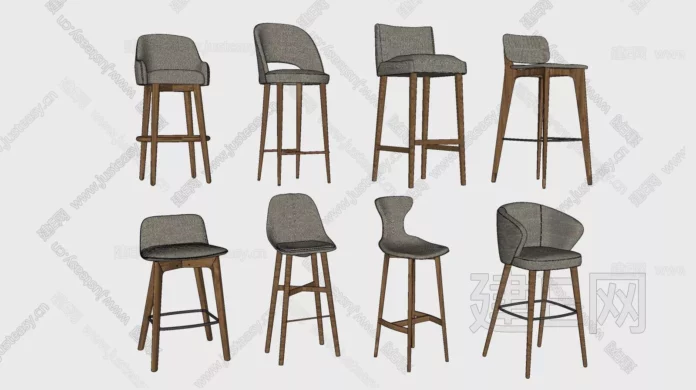 MODERN BAR CHAIR - SKETCHUP 3D MODEL - ENSCAPE - ID00890