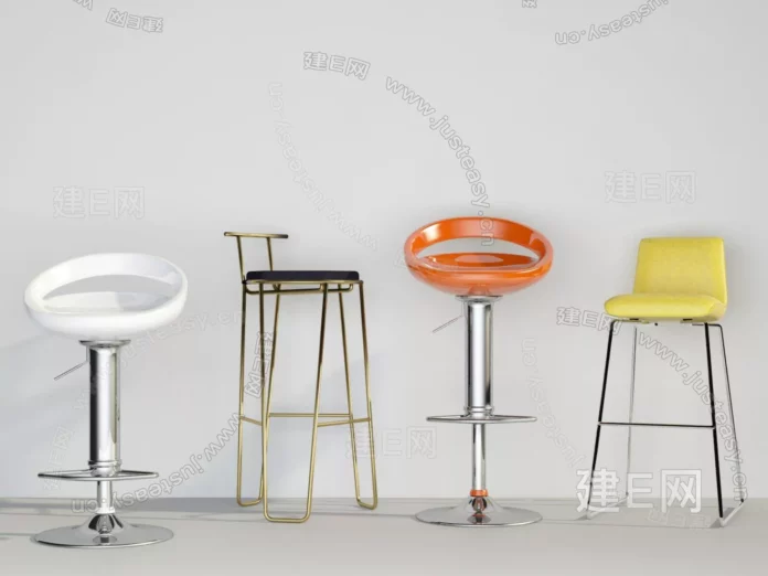 MODERN BAR CHAIR - SKETCHUP 3D MODEL - VRAY - ID00893