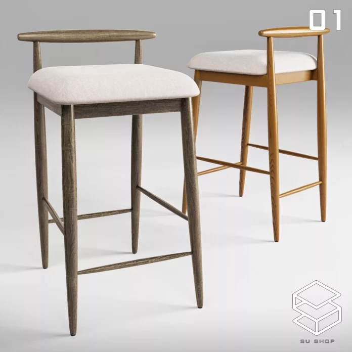 MODERN BAR STOOL - SKETCHUP 3D MODEL - VRAY OR ENSCAPE - ID00934