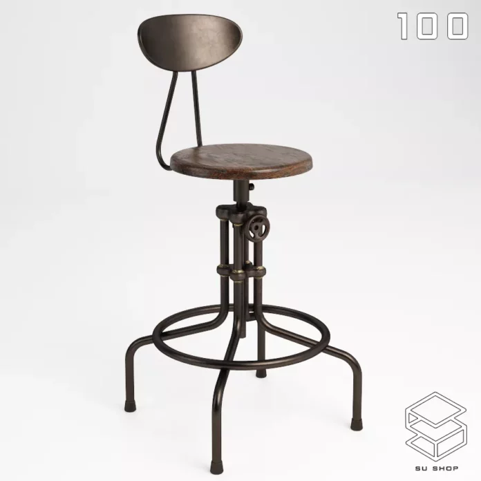 MODERN BAR STOOL - SKETCHUP 3D MODEL - VRAY OR ENSCAPE - ID00936