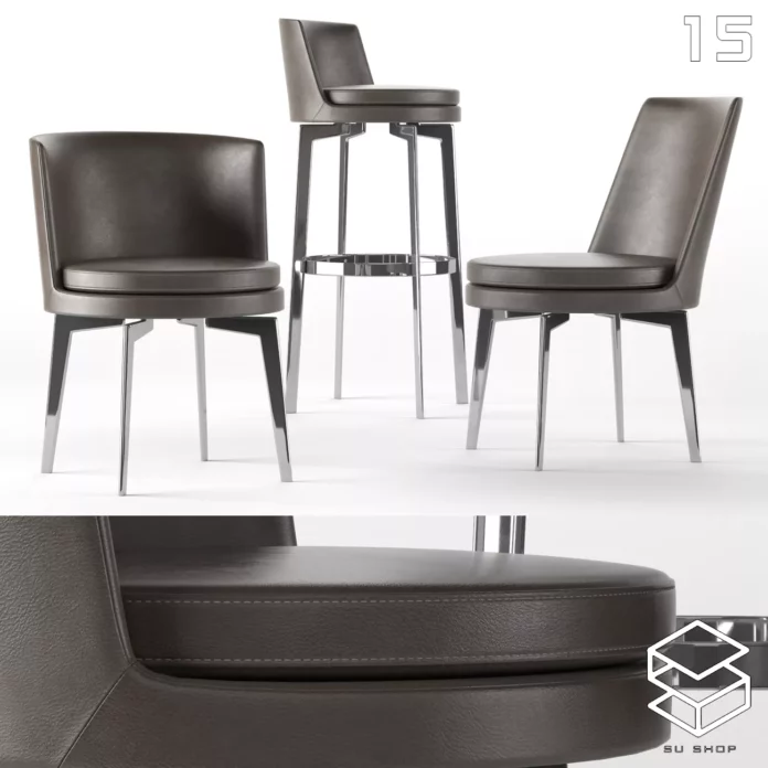 MODERN BAR STOOL - SKETCHUP 3D MODEL - VRAY OR ENSCAPE - ID00941