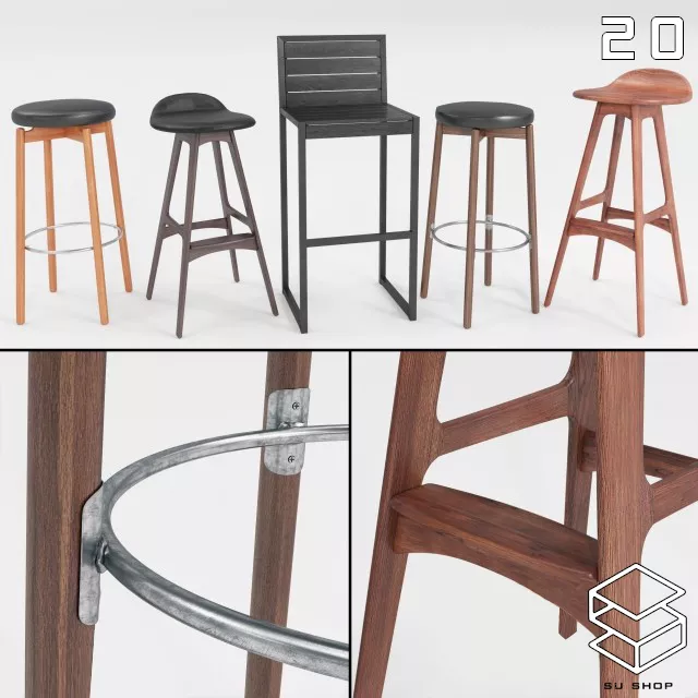 MODERN BAR STOOL - SKETCHUP 3D MODEL - VRAY OR ENSCAPE - ID00947