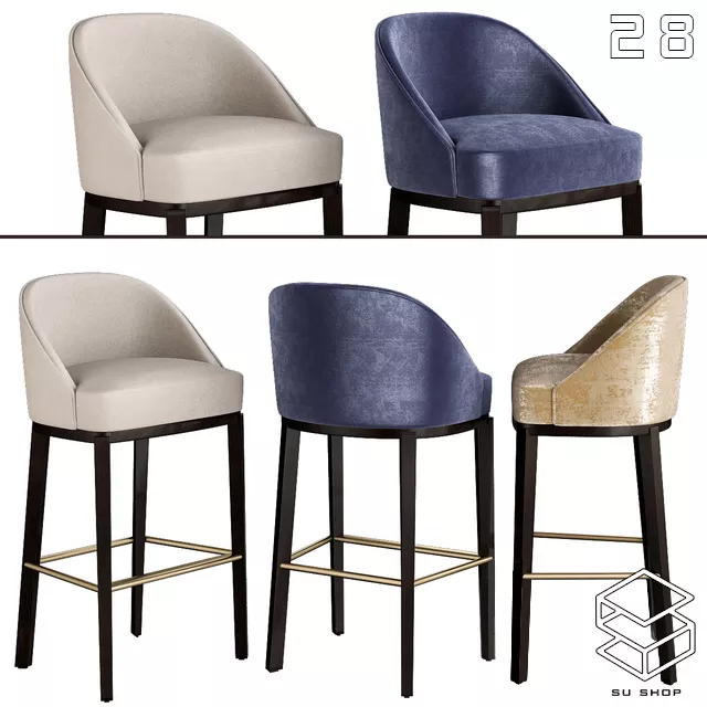 MODERN BAR STOOL - SKETCHUP 3D MODEL - VRAY OR ENSCAPE - ID00955