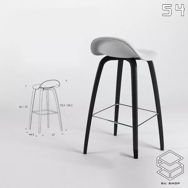 MODERN BAR STOOL - SKETCHUP 3D MODEL - VRAY OR ENSCAPE - ID00984