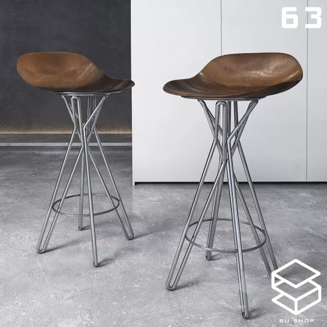 MODERN BAR STOOL - SKETCHUP 3D MODEL - VRAY OR ENSCAPE - ID00994