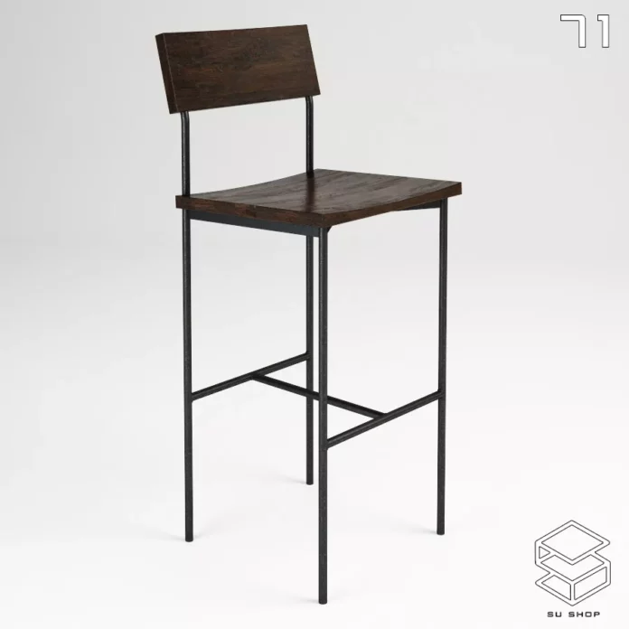 MODERN BAR STOOL - SKETCHUP 3D MODEL - VRAY OR ENSCAPE - ID01003