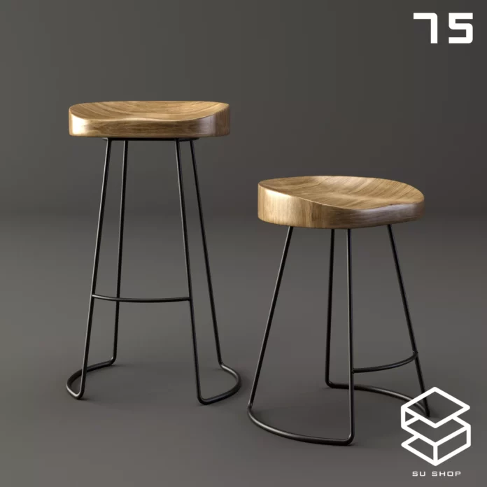 MODERN BAR STOOL - SKETCHUP 3D MODEL - VRAY OR ENSCAPE - ID01007