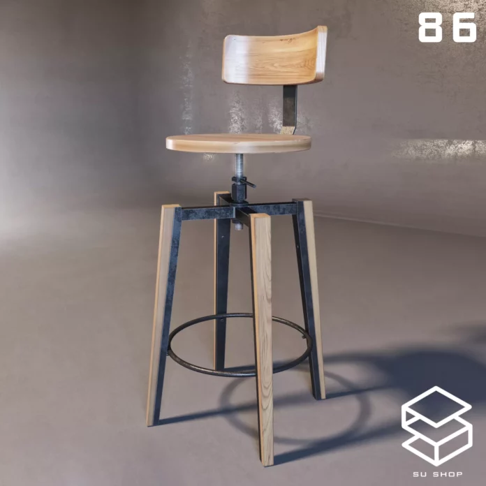 MODERN BAR STOOL - SKETCHUP 3D MODEL - VRAY OR ENSCAPE - ID01019