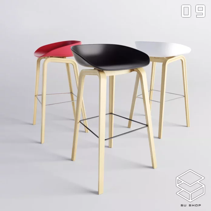 MODERN BAR STOOL - SKETCHUP 3D MODEL - VRAY OR ENSCAPE - ID01023