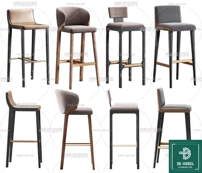 MODERN BAR STOOL - SKETCHUP 3D MODEL - VRAY OR ENSCAPE - ID01036