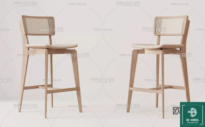 MODERN BAR STOOL - SKETCHUP 3D MODEL - VRAY OR ENSCAPE - ID01046