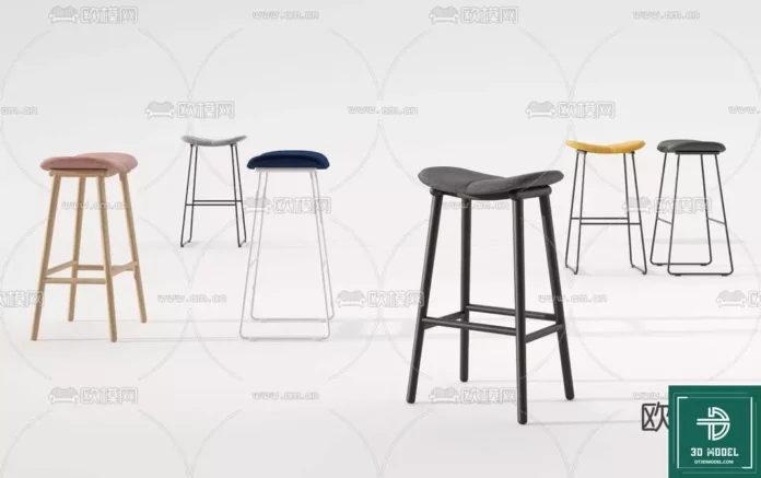 MODERN BAR STOOL - SKETCHUP 3D MODEL - VRAY OR ENSCAPE - ID01049