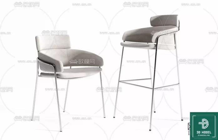 MODERN BAR STOOL - SKETCHUP 3D MODEL - VRAY OR ENSCAPE - ID01060