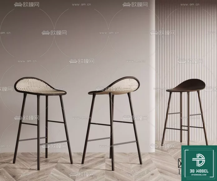 MODERN BAR STOOL - SKETCHUP 3D MODEL - VRAY OR ENSCAPE - ID01061