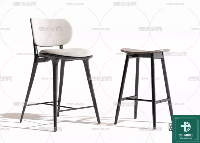 MODERN BAR STOOL - SKETCHUP 3D MODEL - VRAY OR ENSCAPE - ID01067