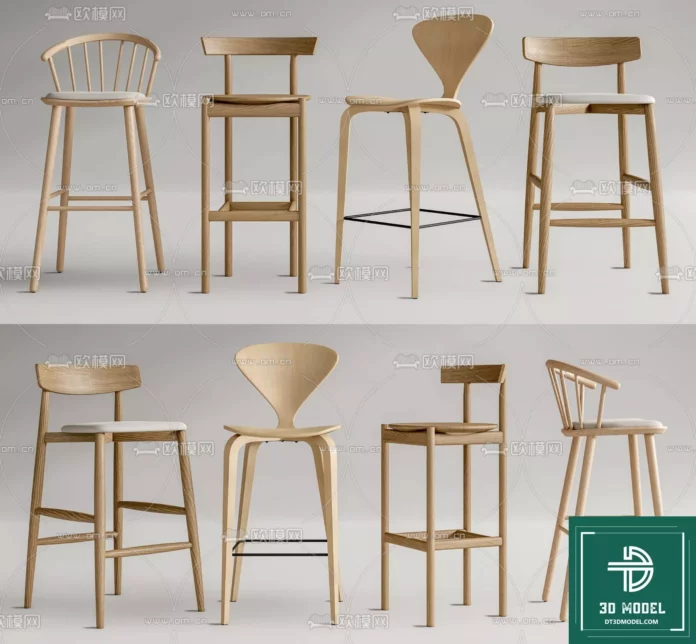 MODERN BAR STOOL - SKETCHUP 3D MODEL - VRAY OR ENSCAPE - ID01084