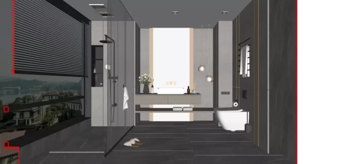 MODERN BATHROOM DECOR - SKETCHUP 3D SCENE - VRAY OR ENSCAPE - ID01280