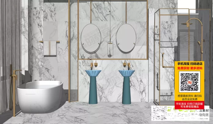 MODERN BATHROOM DECOR - SKETCHUP 3D SCENE - VRAY OR ENSCAPE - ID01431