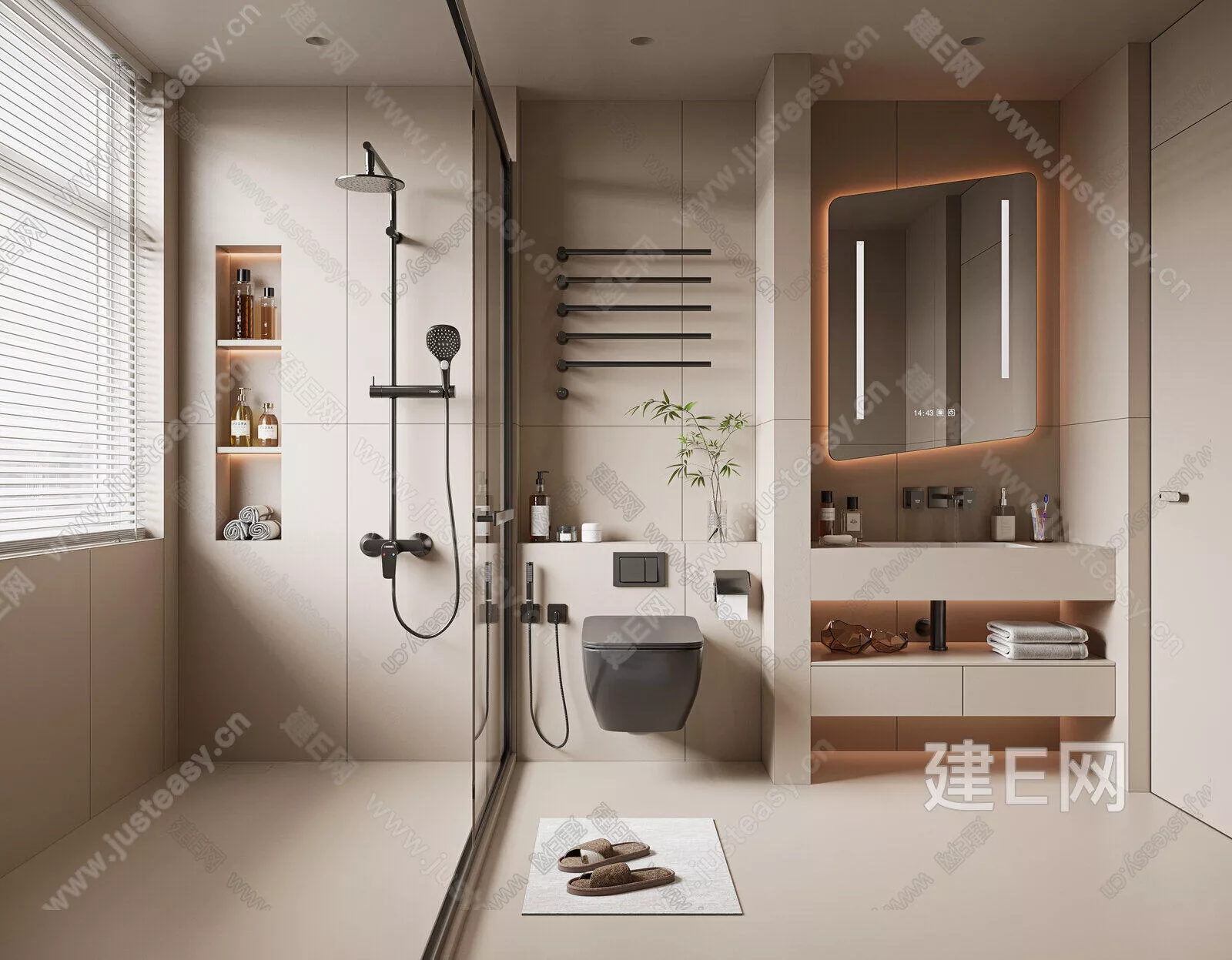 MODERN BATHROOM - SKETCHUP 3D SCENE - ENSCAPE - 100879442