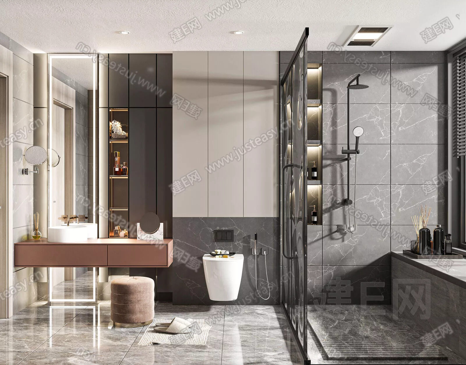 MODERN BATHROOM - SKETCHUP 3D SCENE - ENSCAPE - 101074098