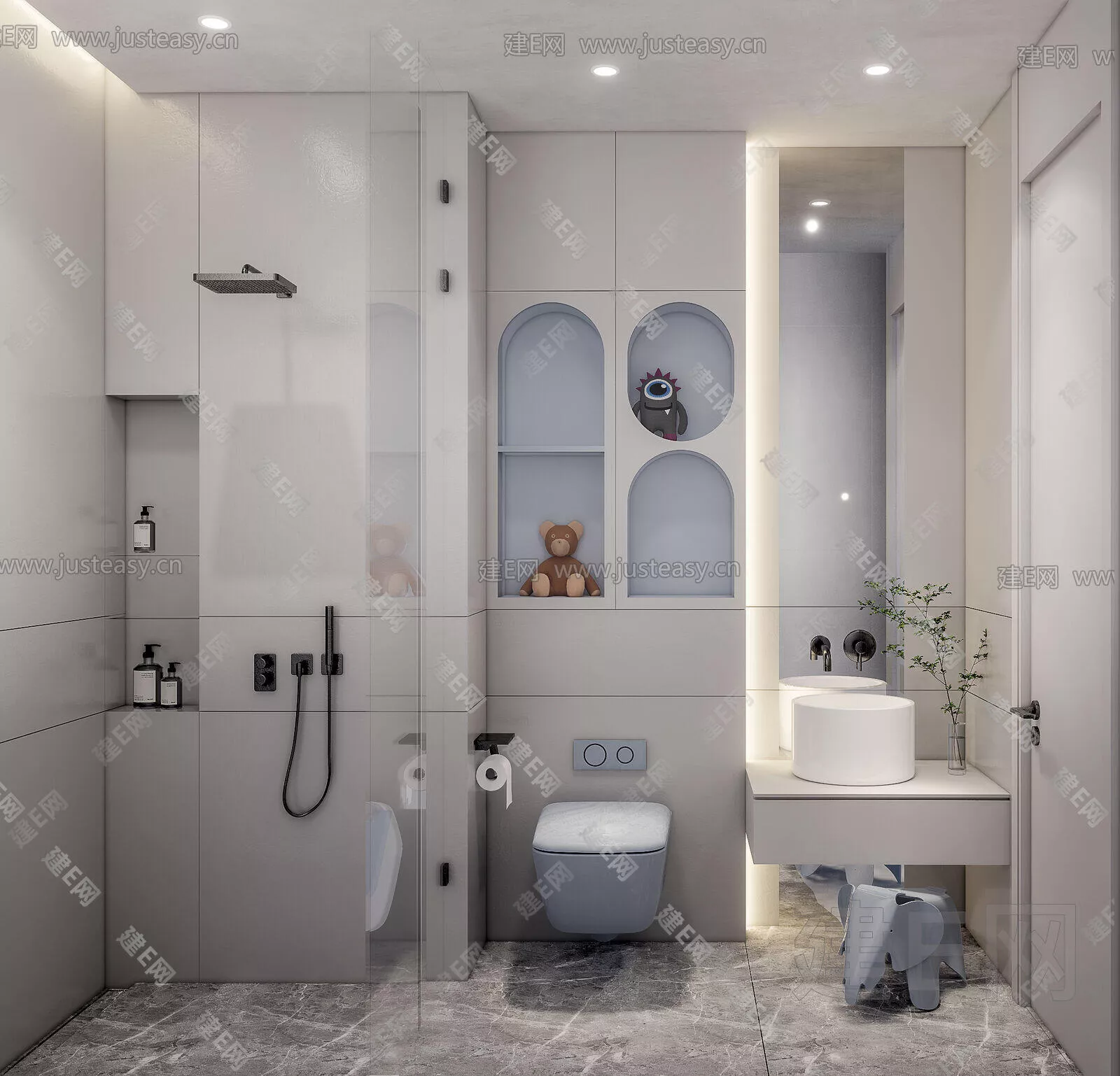 MODERN BATHROOM - SKETCHUP 3D SCENE - ENSCAPE - 103564742