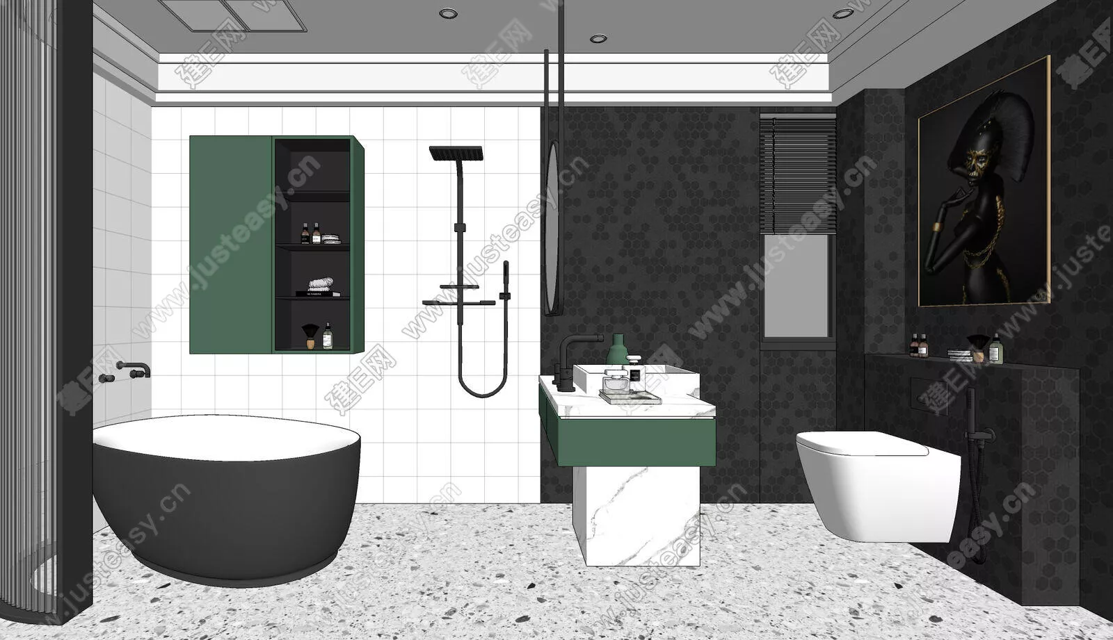 MODERN BATHROOM - SKETCHUP 3D SCENE - ENSCAPE - 104285569