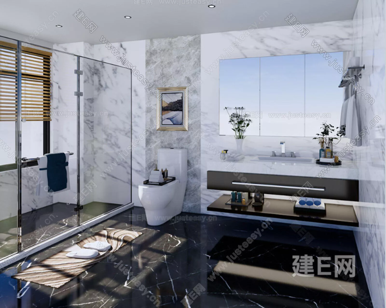 MODERN BATHROOM - SKETCHUP 3D SCENE - ENSCAPE - 104874360