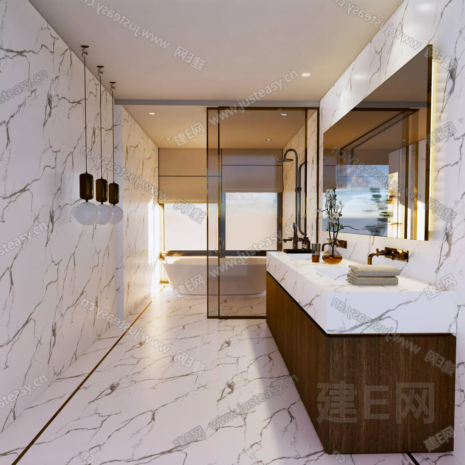 MODERN BATHROOM - SKETCHUP 3D SCENE - ENSCAPE - 104939814