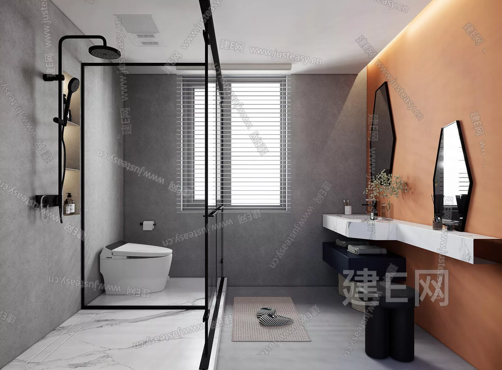 MODERN BATHROOM - SKETCHUP 3D SCENE - ENSCAPE - 105072836