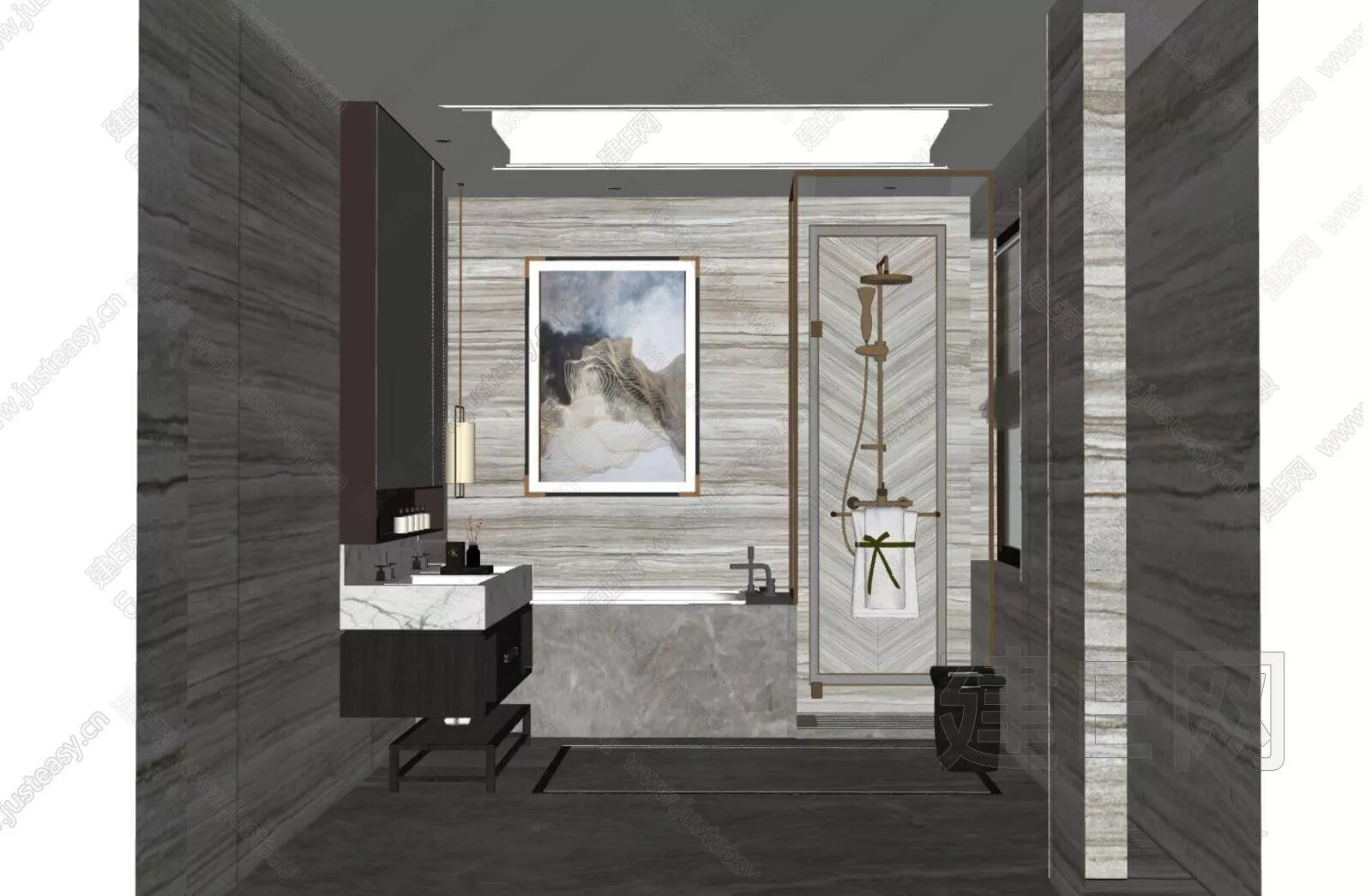 MODERN BATHROOM - SKETCHUP 3D SCENE - ENSCAPE - 105988241