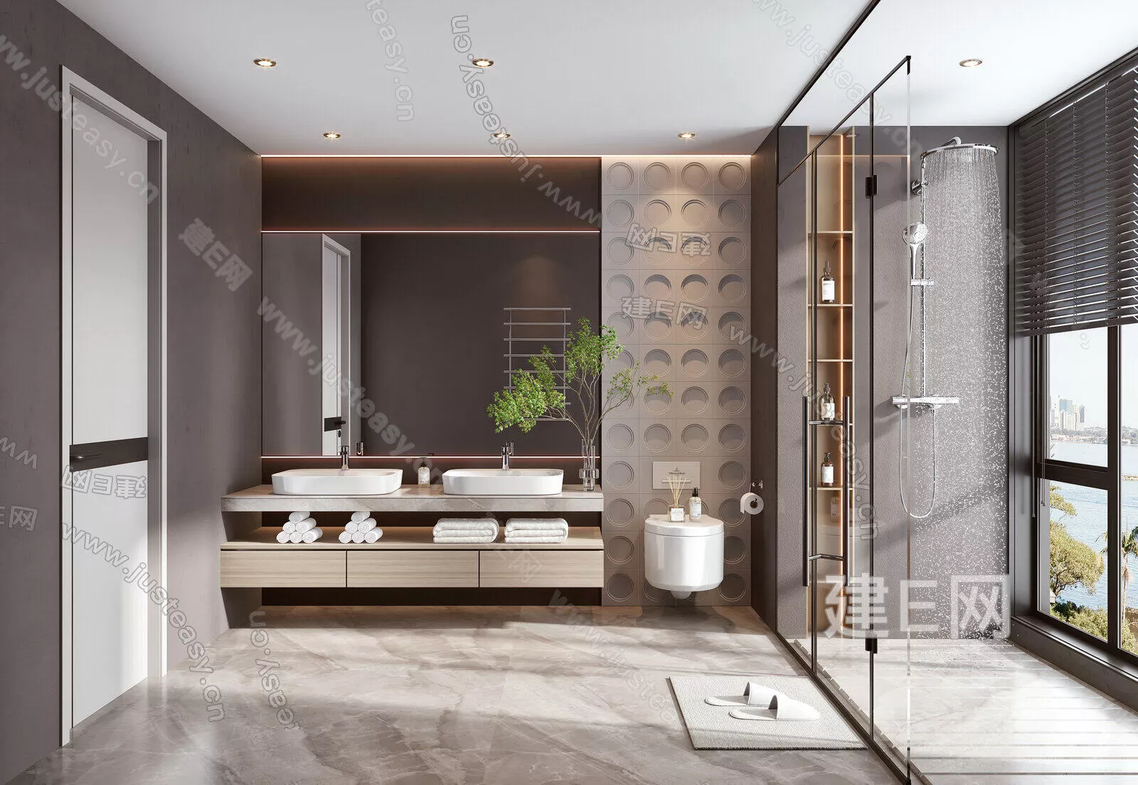 MODERN BATHROOM - SKETCHUP 3D SCENE - ENSCAPE - 105991665