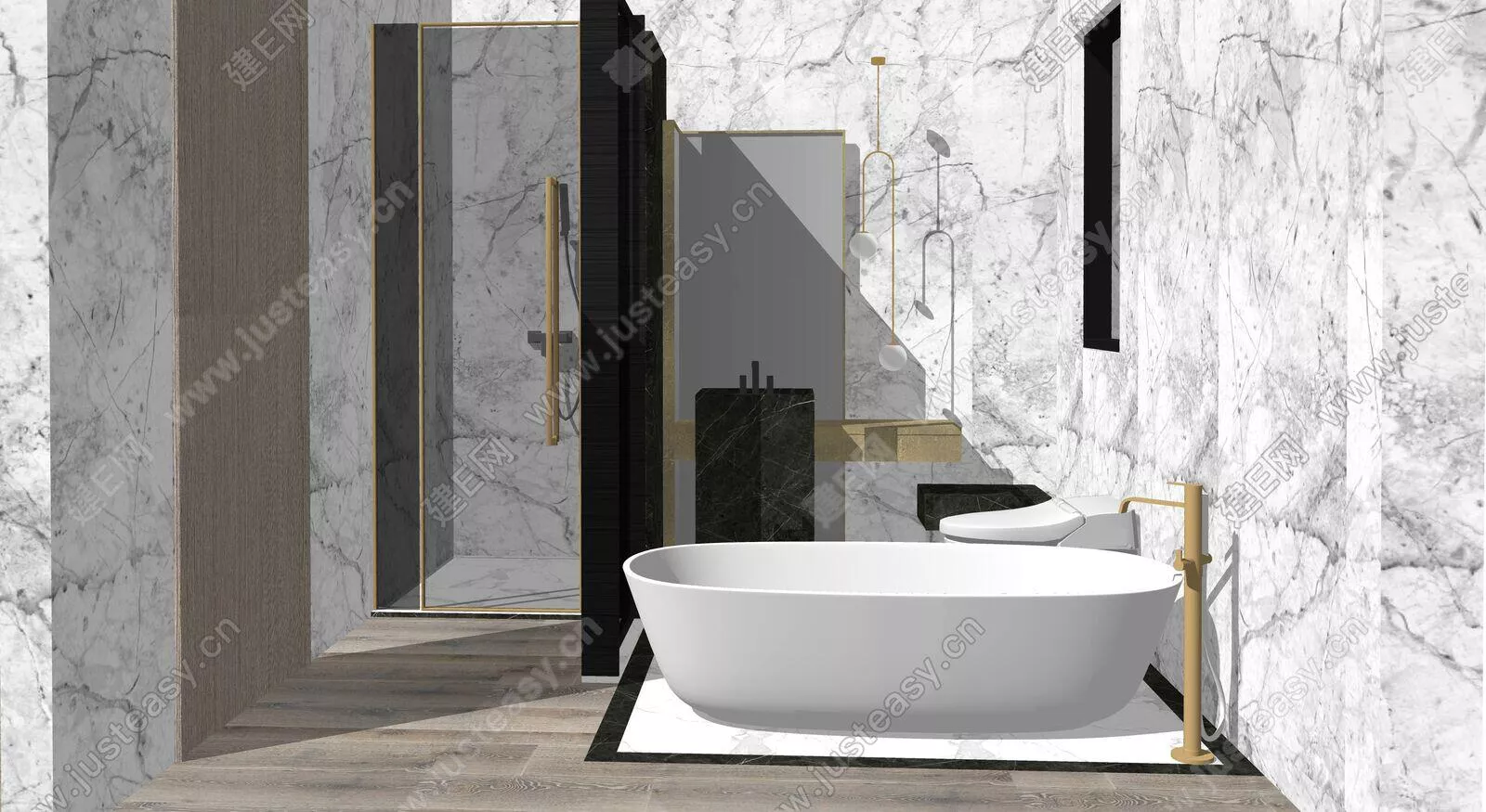 MODERN BATHROOM - SKETCHUP 3D SCENE - ENSCAPE - 106250405