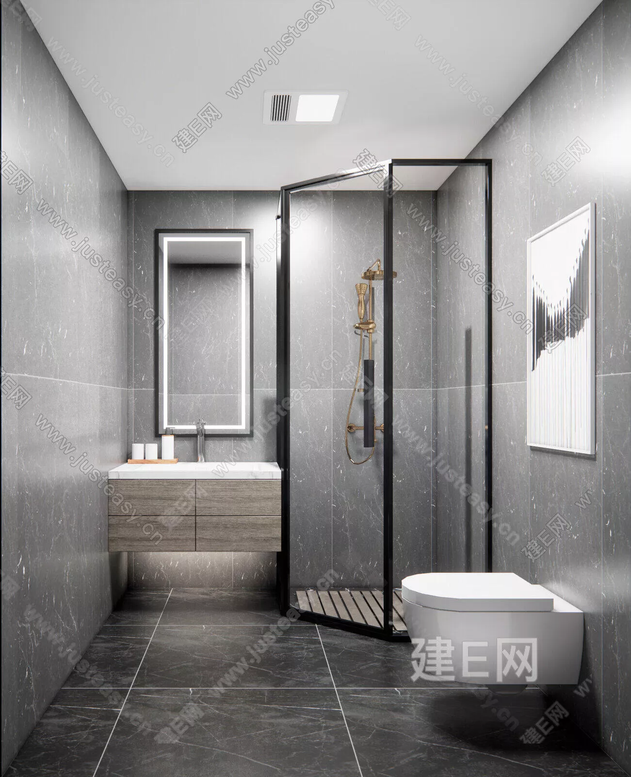 MODERN BATHROOM - SKETCHUP 3D SCENE - ENSCAPE - 107038578