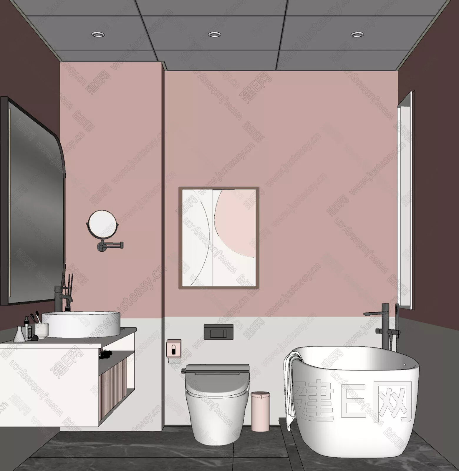 MODERN BATHROOM - SKETCHUP 3D SCENE - ENSCAPE - 109331610