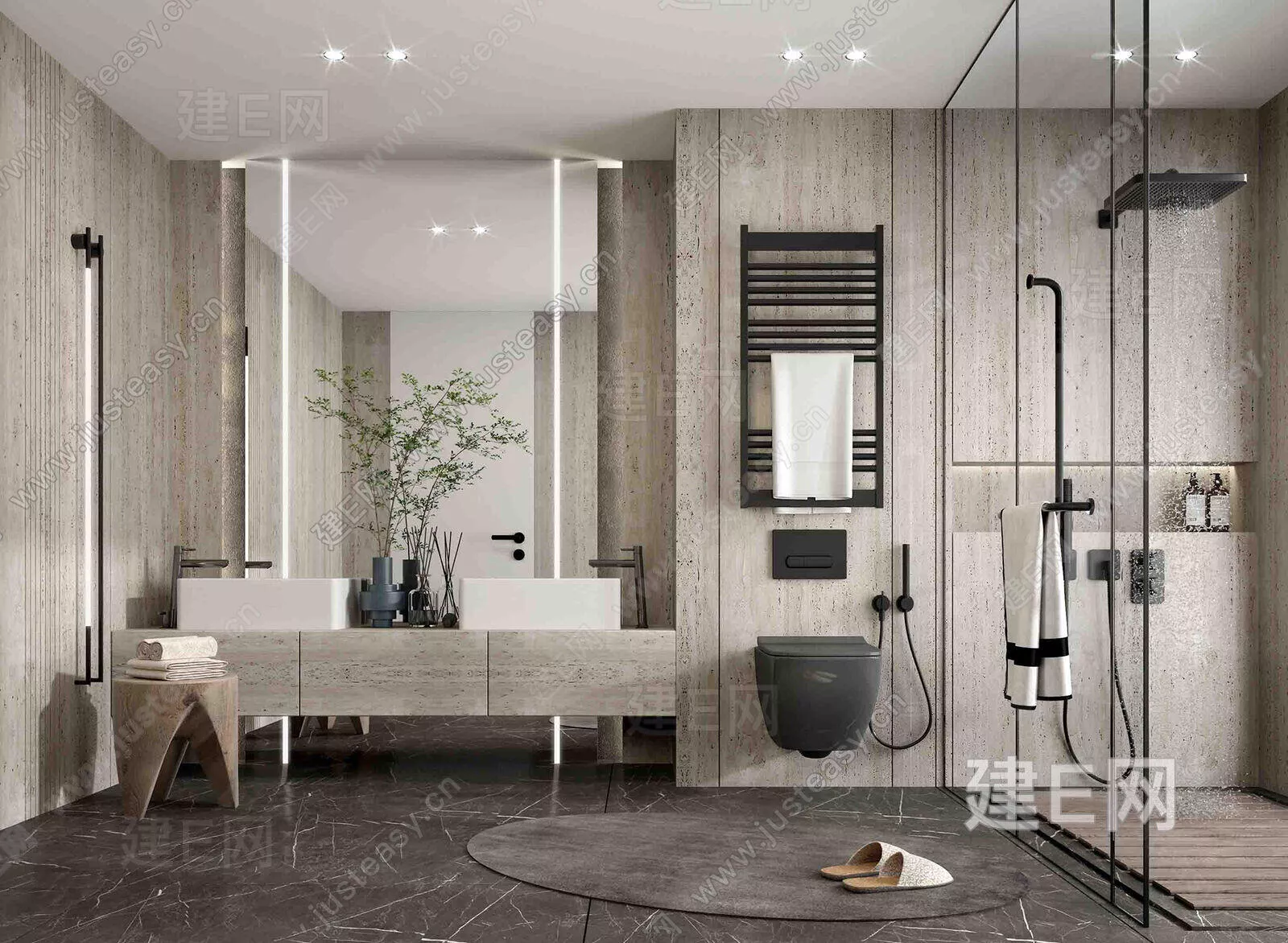 MODERN BATHROOM - SKETCHUP 3D SCENE - ENSCAPE - 109659555