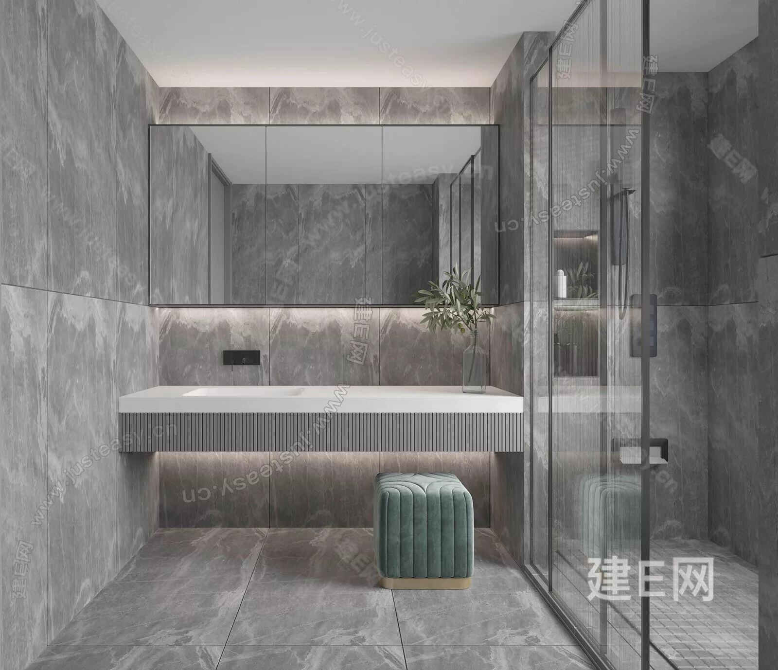 MODERN BATHROOM - SKETCHUP 3D SCENE - ENSCAPE - 109856046