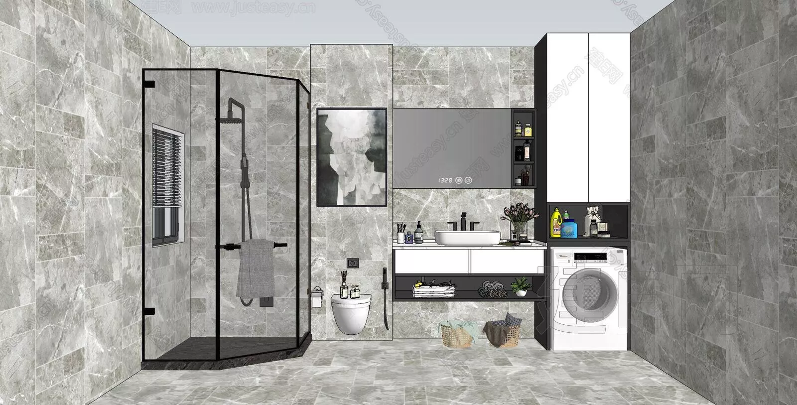 MODERN BATHROOM - SKETCHUP 3D SCENE - ENSCAPE - 110118256